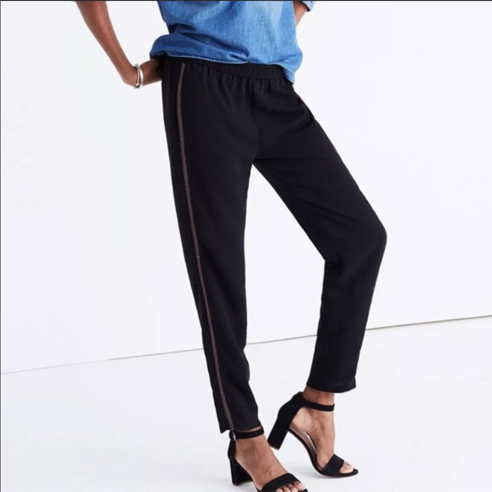 Madewell Black Embroidered Track Trousers
